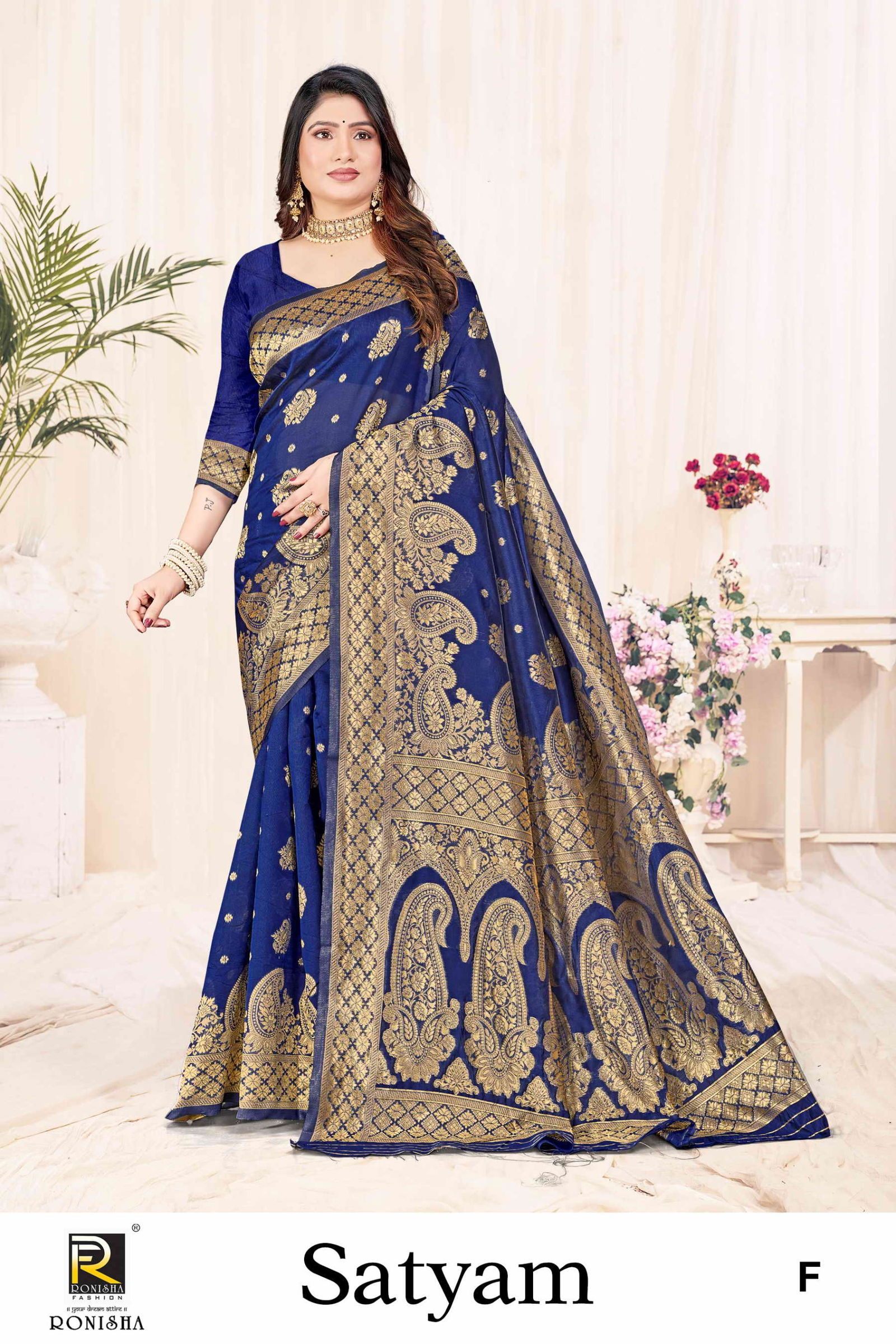 Satyam A To F By Ronisha Designer Banarasi Silk Sarees Wholesale Price In Surat
